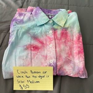 Cinch button up tyed dyed myself asking $60